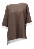 Designer-Pullover taupe-ecru