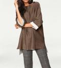 Designer-Pullover taupe-ecru