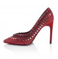 Designer-Pumps mit Strass rot