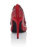 Designer-Pumps mit Strass rot