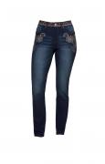 Designer-Push-up-Jeans mitStickerei blue-stone