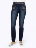 Designer-Push-up-Jeans mitStickerei blue-stone