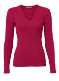 Designer-Rippenpullover fuchsia