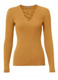 Designer-Rippenpullover gelb