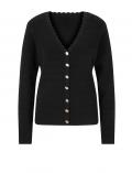 Designer-Rippenstrickjacke schwarz