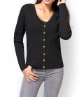 Designer-Rippenstrickjacke schwarz