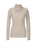 Designer-Rollkragenpullover mitZierknöpfen sand