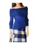 Designer-Rollkragenpullover royalblau