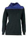 Designer-Rollkragenpullover schwarz-royalblau