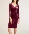 Designer-Samtkleid bordeaux