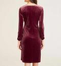 Designer-Samtkleid bordeaux