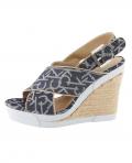 Designer-Sandalette blau-beige