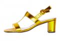 Designer-Sandalette gelb-metallic