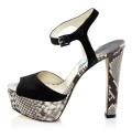 Designer-Sandalette schwarz-grau