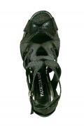 Designer-Sandalette schwarz metallic