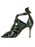 Designer-Sandalette schwarz metallic