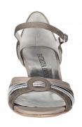 Designer-Sandalette taupe-silber Größe 37