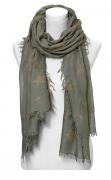 Designer-Schal khaki-goldfarben