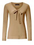 Designer-Schluppen-Pullover camel