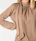 Designer-Schluppenbluse camel