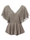 Designer-Schößchen-Bluse taupe