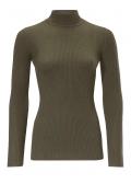 Designer-Seiden-Stehkragenpullover oliv