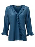 Designer-Seidenbluse indigoblau