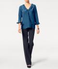 Designer-Seidenbluse indigoblau