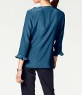 Designer-Seidenbluse indigoblau