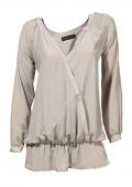 Designer-Seidenbluse taupe