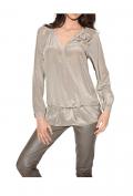 Designer-Seidenbluse taupe