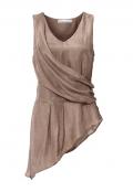 Designer-Seidenbluse taupe