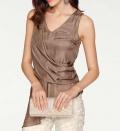 Designer-Seidenbluse taupe