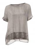 Designer-Seidentunika + Top taupe