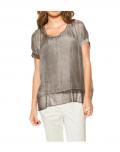 Designer-Seidentunika + Top taupe