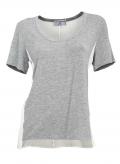 Designer-Shirt mit Chiffon grau-offwhite