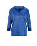 Designer-Shirt mit Effektgarn royalblau