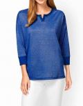 Designer-Shirt mit Effektgarn royalblau