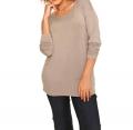 Designer-Shirt mit Einsatz taupe