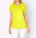 Designer-Shirt mit Raffung limone