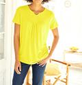 Designer-Shirt mit Raffung limone