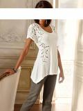 Designer-Shirt mit Spitze creme