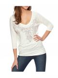 Designer-Shirt mit Strass creme Gr.38