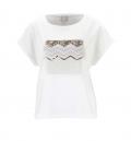 Designer-Shirt mitPaillettenstickerei offwhite