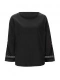 Designer-Shirt mitSpitzeneinsatz schwarz