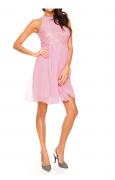 Designer-Spitzen-Chiffonkleid rosé Gr. 38