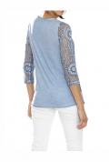 Designer-Spitzen-Jerseybluse hellblau