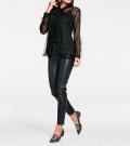 Designer-Spitzenbluse mit Top schwarz