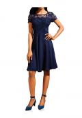 Designer-Spitzenkleid blau