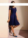 Designer-Spitzenkleid blau